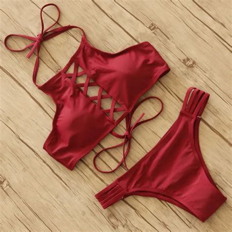 2017 New Hot Sexy Women Bikini Set Low Waist Beach Swimwear Swimsuit