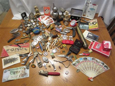 Large Antique Vintage Junk Drawer Lot Collectibles Knives Pins Nude Hodge Podge Antique Price