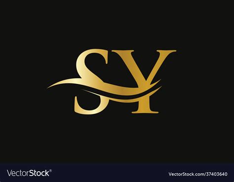 Swoosh Letter Sy Logo Design For Business Sy Logo Vector Image