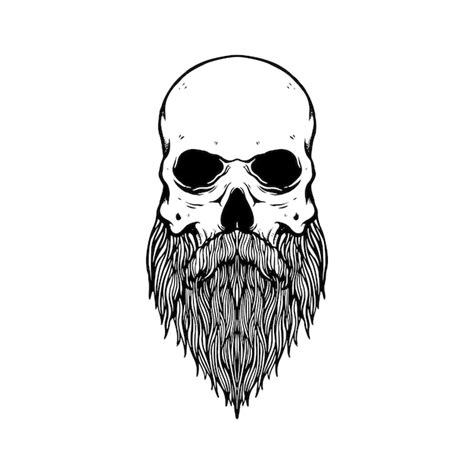 Premium Vector Skull Beard Inking