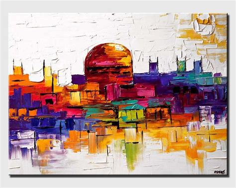 Cityscape Painting Original Abstract Acrylic Painting On Etsy Canada
