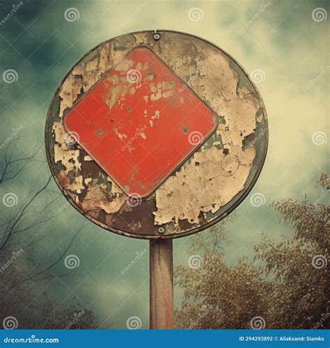 Old Rusty Fictional Road Sign Stock Illustration Illustration Of