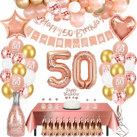 Buy 50th Birthday Decorations For Women Rose Gold 50th Birthday