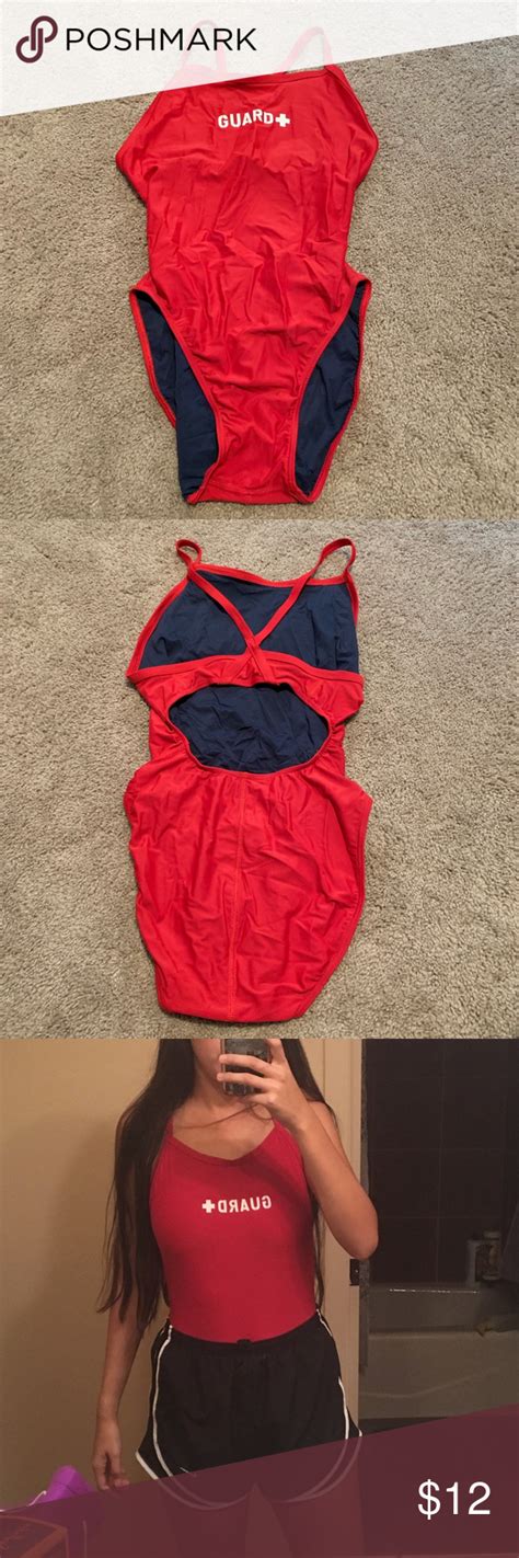 Red One Piece Swimsuit Lifeguard