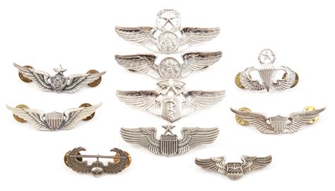 Lot Detail Usaf Us Air Force Service Wing Badges Lot Of 10