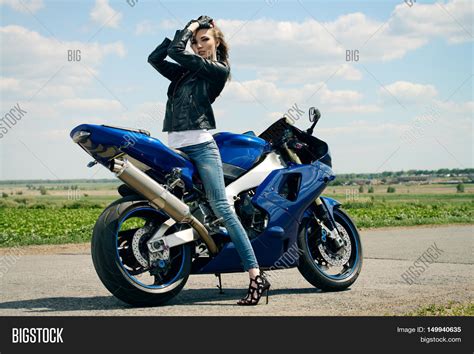 Sexy Young Woman Biker Image And Photo Free Trial Bigstock