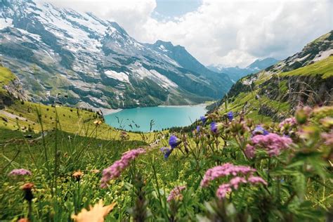 Oeschinen Lake Made In Switzerland Switzerland Travel Mountain Lake