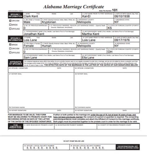 Printable Alabama Marriage Certificate Form 2023 Calendar Printable