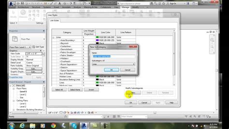 Revit 12 21 Creating A New Line Style Youtube