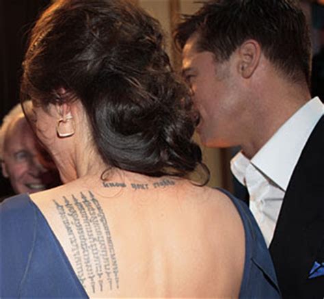 Angelina Jolie S Tattoo On Her Back