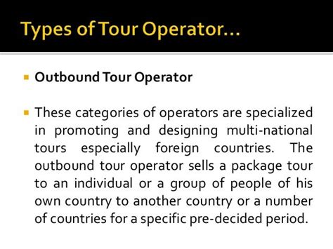 Types Of Tours And Tour Operator