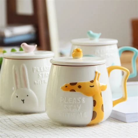 Cute 3d Stereo Animal Mug Lovely Korean Coffee Big Capacity Office