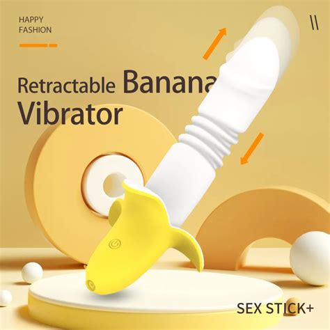 banana dildo thrusting vibrator for women vaginal g spot stimulation telescopic sex machine