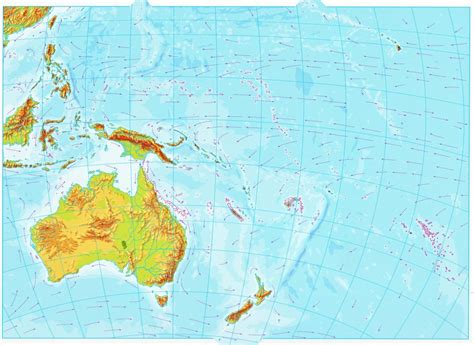 Mapa De Oceanía Político Físico Y Mudo Descargar E Imprimir Mapas