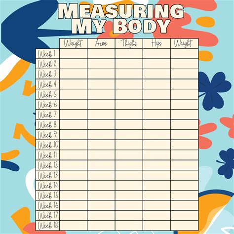 Free Printable Body Measurement Chart For Weight Loss