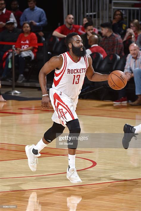 James Harden Of The Houston Rockets Handles The Ball During The Game
