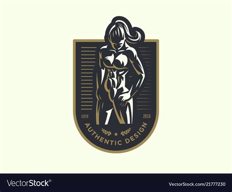 Woman Fitness Emblem Royalty Free Vector Image