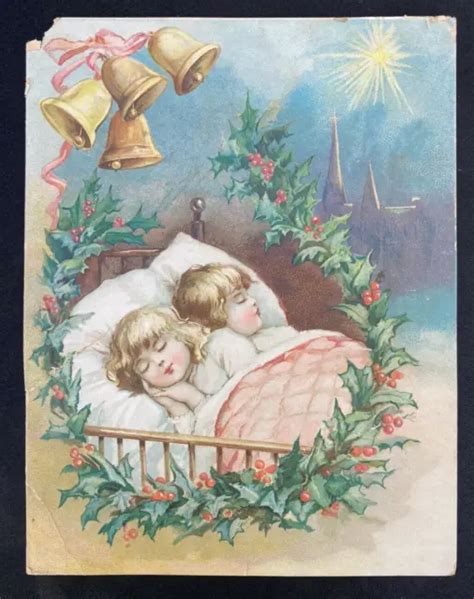 1890s Victorian Christmas Trade Card ~ Lion Coffee Woolson Spice Toledo