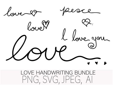 Svg Love Handwriting Love Png Peace And Love Vector Love Etsy