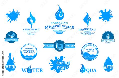 Water Logos Label Icons And Design Elements Stock Vector Adobe Stock