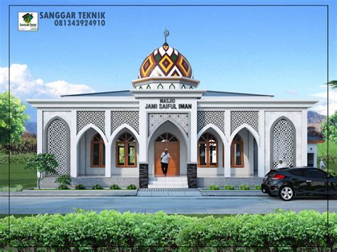Gambar Desain Masjid Modern 1 Lantai Sanggar Teknik