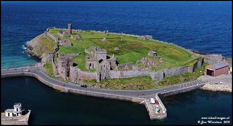 Aerial View Of Peel Castle Isle Of Man 1815