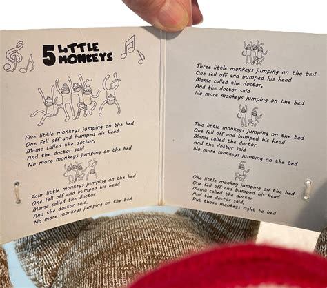 Sock Monkey Animated Sing Along 5 Little Monkeys By Giggles Intl Plush