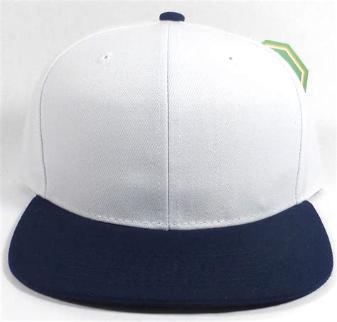 Wholesale Blank Snapback Hats Caps White Navy