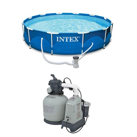 Intex 12x30 Metal Frame Round Above Ground Swimming Pool W Pump