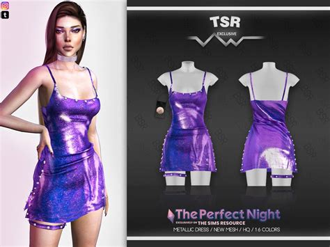 Busra Trs The Perfect Night Metallic Dress Bd489 In 2021 Sims 4