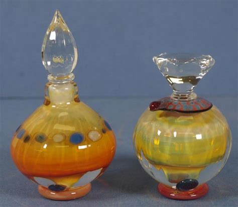 Two Art Glass Perfume Bottles By Richard Clements Seal To Scent