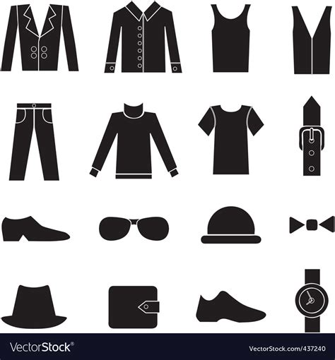 Man Fashion And Clothes Icons Royalty Free Vector Image