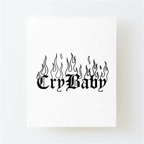 Lil Peep Cry Baby Tattoo On Fire Original Design Mounted Print For