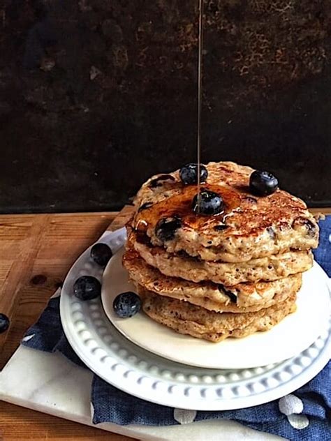 Whole Grain Blueberry Banana Pancakes