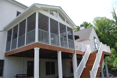 Elevated Screened Porch With Deck And Stairs Porch Design Screened
