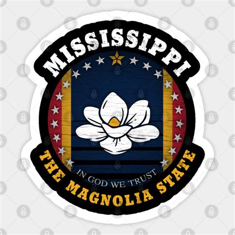 Mississippi Magnolia State Flag Mississippi State Sticker Teepublic