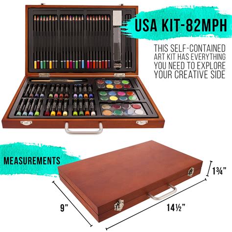 U.S. Art Supply 102-Piece Deluxe Art Creativity Set with Wooden Case
