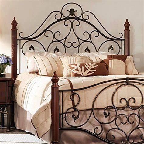 What more, this type of bed frame is also easier to assemble than wooden bed frames. Queen Size Antique Style Wood Metal Wrought Iron Look ...