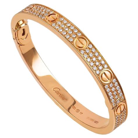 Cartier Diamond Pave Gold Love Bracelet From A Unique Collection Of