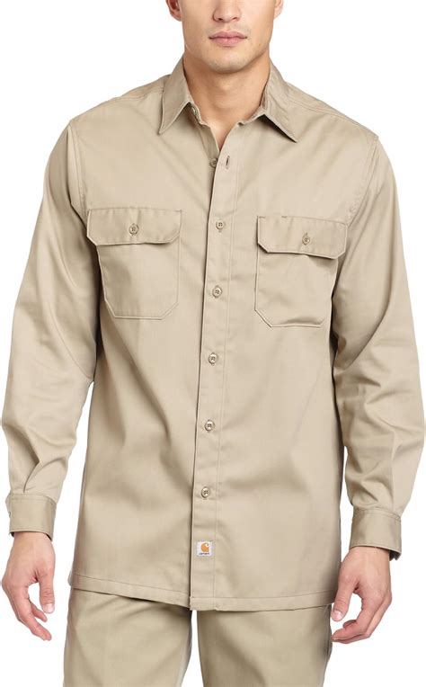 Carhartt Mens Big And Tall Twill Long Sleeve Relaxed Fit Work Shirt