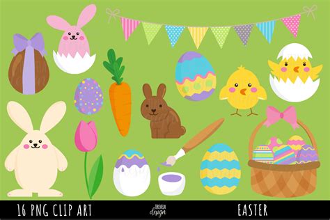 Easter Clipart Easter Bunny Easter Egg Graphic By Terevela Design