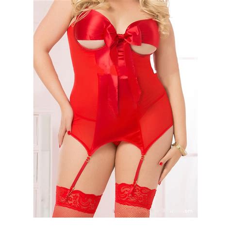 4xl Stain Bow Fashion Fat Women Suit Red Mature Design Plus Size Sexy