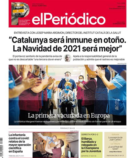 La Portada De El PeriÓdico Del 9 De Diciembre Del 2020