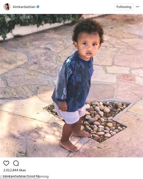 Kim Kardashians One Year Old Son Saint Sports Corn Rows Daily Mail Online