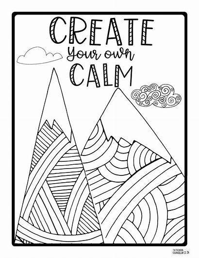 Mindfulness Coloring Pages Sheets Calm Down Counselor