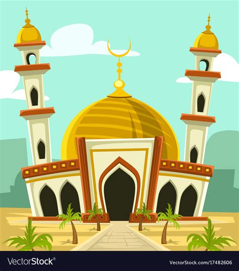 Cartoon Mosque Building Middle East Royalty Free Vector
