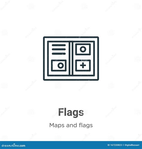 Flags Icons Outline Vector Icon Thin Line Black Flags Icons Icon Flat