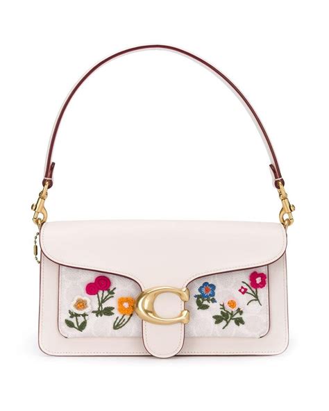 Coach Embroidered Baguette Bag In White Lyst Australia