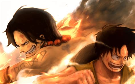 One Piece Hd Wallpaper Monkey D Luffy And Portgas D Ace By