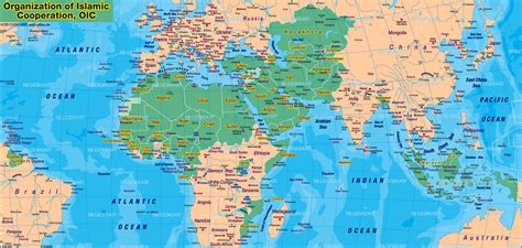 Map of Islamic Countries (Theme Maps in 57 Countries ...
